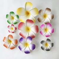 100 buah/kantong 5cm busa buatan Hawaii Plumeria Frangipani kepala bunga DIY hiasan kepala rambut klip korsase bunga