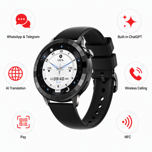 Reloj Inteligente AI Watch 5: Respuesta a WhatsApp y <span class=keywords><strong>Telegram</strong></span>, Llamadas por BT+NFC, Resistente al Agua 3ATM, 14 Días de Autonomía, Frecuencia Cardíaca, Deportes, iOS y <span class=keywords><strong>Android</strong></span>. - Product Image 1