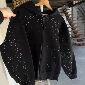 เสื้อฮู้ดดี้ผ้าฝ้าย 100% แบบหนา ผ้าฟลีซเนื้อหนัก ทรงโอเวอร์ไซส์ สกรีนโลโก้ได้ตามต้องการ เสื้อฮู้ดดี้และเสื้อสเวตเชิ้ตผู้ชาย - Product Image 2