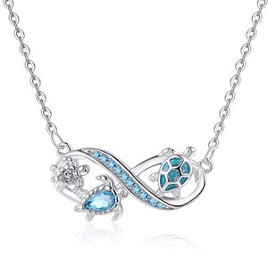 Fashion Turtle 8-character Zirconia Necklace Infinity Symbol Women's Clavicle <b>Chain</b> Silver Color Jewelry Suitable for Daily - Product Image 5