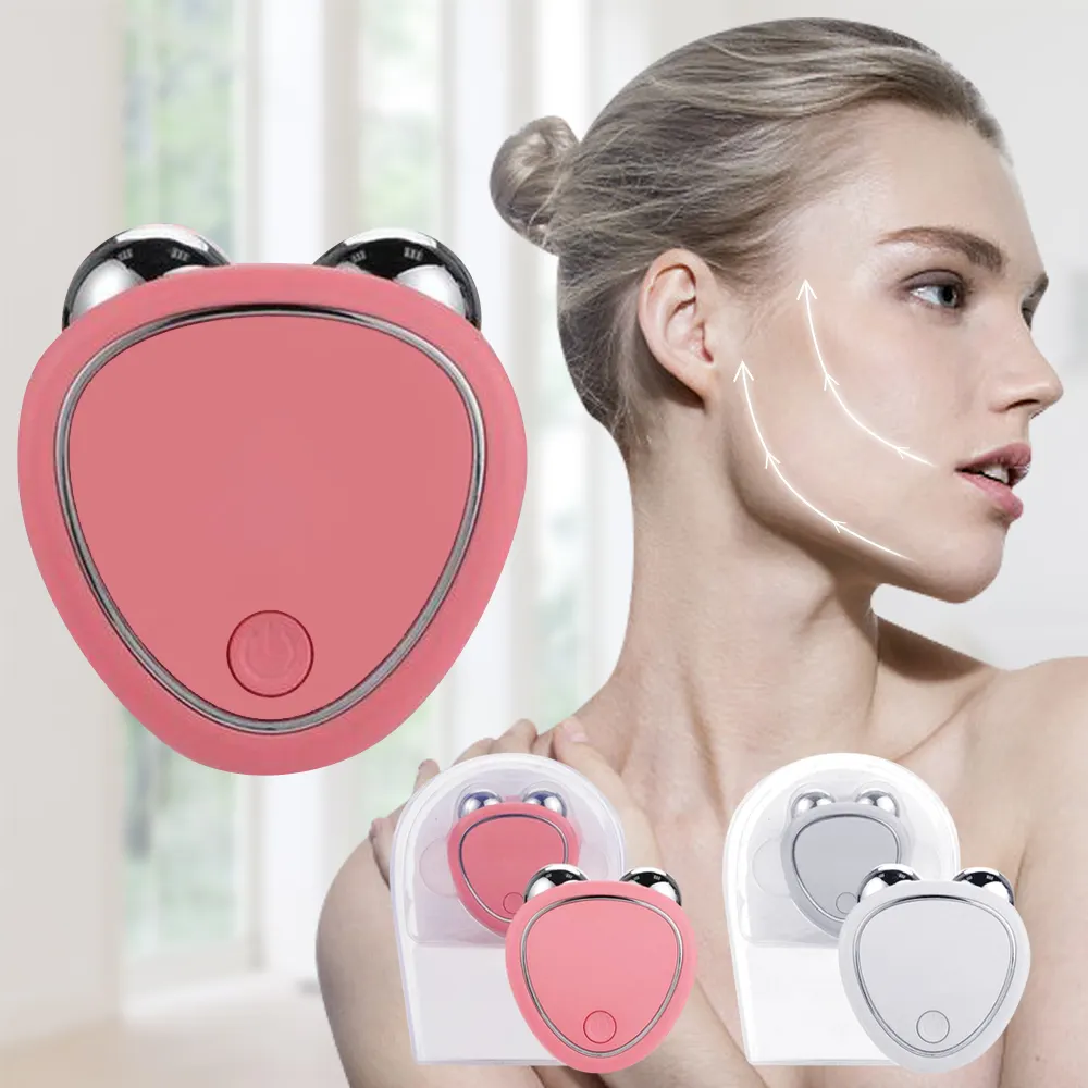 Mini prodotti di bellezza ems thermal face neck lifting and stringere massaggiatore elec skin guasha micro current face device