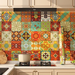 Waterdichte, oliebestendige, zelfklevende 3D geometrische moderne antistatische geluidsisolerende keukenbehang van PVC voor huishoudelijk gebruik en hotels - Product Image 6