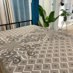 Microfiber Embossed Style Thick Border Geometric Flower Pattern Mattress Knitted Fabric Knitting Jacquard Mattress Fabric