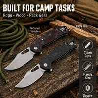 Couteau de poche pliant Sharp en acier D2 avec roulement à billes pour le camping