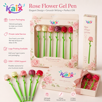 Stylo gel en silicone souple KAIX en forme de rose, écriture fluide, cadeau idéal pour les enseignants et la rentrée scolaire (vente au détail)