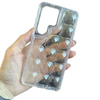 Coque de téléphone transparente 3D Cube Bubble en TPU antichoc vierge à personnaliser avec texture grille de bloc de glace, cadeau