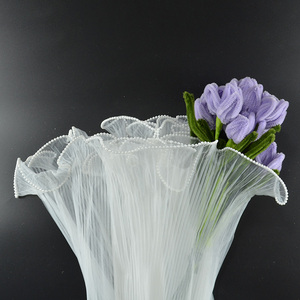 Malla Ondulada Plisada para Envolver Flores, Material de Embalaje, Suministros para Floristería, Malla Ondulada de Perlas, Red para Envolver Rosas - Product Image 2