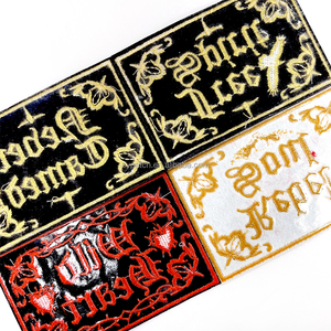 Patch brodé vintage Rebel - Style Liberté & Esprit, lettres gothiques thermocollantes pour vestes et sacs - Product Image 3