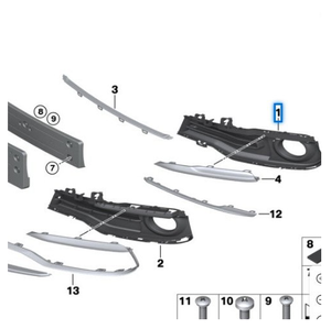 51117397619 ou 51117397620 Convient pour <span class=keywords><strong>BMW</strong></span> Série 3 F35 LCI cadre antibrouillard de pare-chocs avant configuration haut de gamme - Product Image 4