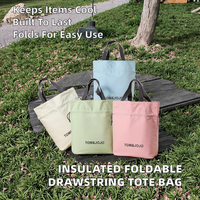 Sac fourre-tout isotherme portable en toile pliable avec cordon de serrage personnalisé Ai Cheng AC-00372 pour femme
