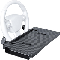 Plateau de bureau pour volant de voiture, organisateur d'espace entre les sièges, finition fibre de carbone, pliable, réglable, multi-usage pour ordinateur portable, travail, repas