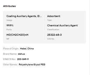 Polyéthylène glycol PEG 99,9 %, poudre adsorbante soluble dans l'eau, émulsifiant pour la formule de produits cosmétiques et de soins personnels - Product Image 6
