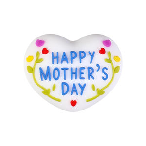 Cuentas de Silicona PVC Planas 3D con Forma de Corazón y Rosa para el Día de la Madre, Cuentas Sueltas para Manualidades con Bolígrafos - Product Image 6