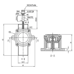 Sensor de fluxo de água para aquecedor eletrônico, turbina de efeito para água