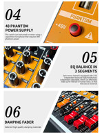Console de Mixage Professionnelle 24 Canaux avec Fonction Auxiliaire de Groupe et 99 Processeurs d'Effets Numériques DSP