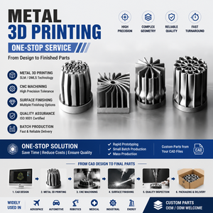 Service d'impression 3D OEM sur mesure de haute précision, pièces métalliques en acier inoxydable et aluminium 6061 - Prototypage rapide, usinage ISO 0,02 mm - Product Image 1