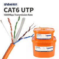 Cable UTP CAT6 Industrial de 305m, Revestimiento de PVC Verde, Cable de Red LAN para Hogar y Oficina, Cable Ethernet Cat 6