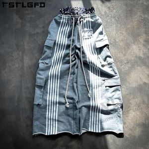 Lỏng mồ hôi Mens quần ống rộng 100% cotton nặng theo dõi Jogger baggy cây thật Camo sọc <span class=keywords><strong>Stack</strong></span> loe mồ hôi người đàn ông - Product Image 2