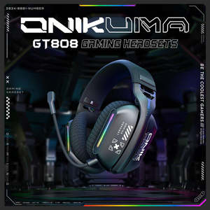 หูฟังเกมมิ่ง <span class=keywords><strong>Onikuma</strong></span> Gt808 แบบครอบหู บลูทูธ 2.4g แบบมีสายและไร้สาย Alibaba สำหรับนักเล่นเกมมืออาชีพ - Product Image 3