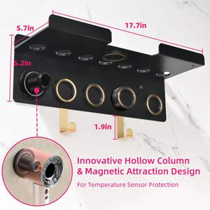 Soporte de Pared para <span class=keywords><strong>Dyson</strong></span> Airwrap, Organizador para Rizador de Pelo y Accesorios, Soporte de Baño - Product Image 5