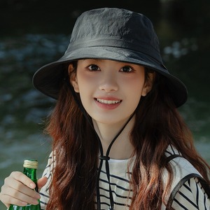 Women's <b>Summer</b> Bucket <b>Hat</b> UV Protection Breathable Quick Drying Outdoor Hiking Sun <b>Hat</b> With Windproof Rope - Product Image 4