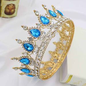 Commercio all'ingrosso 20 colori copricapo da donna Prom Pageant Full Round Circle Crowns Vintage Baroque Queen Bridal Gold Silver Crown Tiara - Product Image 5