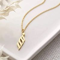 Collier personnalisé en acier inoxydable plaqué or 18 carats avec calligraphie arabe islamique, idéal pour les fêtes, vente en gros, best-seller tendance