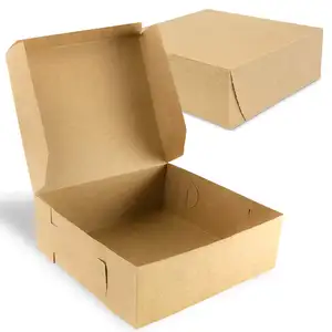 Kraft Roti/Kue/Pie Kotak 8X8X3 Cm-Coklat Kertas Hadiah Karton Kemasan