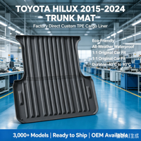 Tapis de sol 3D TPE sur mesure Onward, double cabine, toutes saisons, imperméables, résistants à l'usure, pour Toyota Hilux 2015-2024