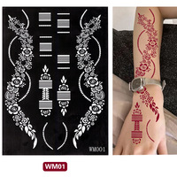 Nouveau pochoir de tatouage temporaire en PVC réutilisable personnalisé pour mariée, motif floral à l'aérographe, pour fête