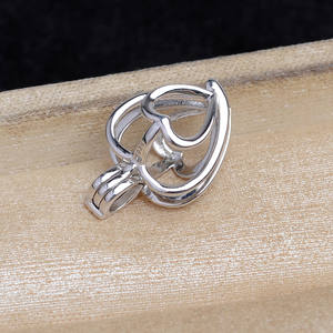 จี้เงินแท้ S925 รูปหัวใจ สำหรับงาน DIY  ฐานกลวง ขนาด 7-9 มม. รหัสสินค้า 6045 สำหรับเครื่องประดับมุก - Product Image 3