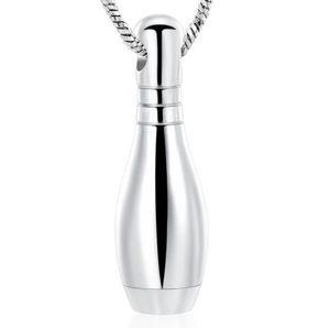 Boule en acier inoxydable Crémation Urne Collier Cendre Creux Bowling Pin urne Souvenir Titulaire Médaillon Pendentif mémorial cercueil chanceux - Product Image 1