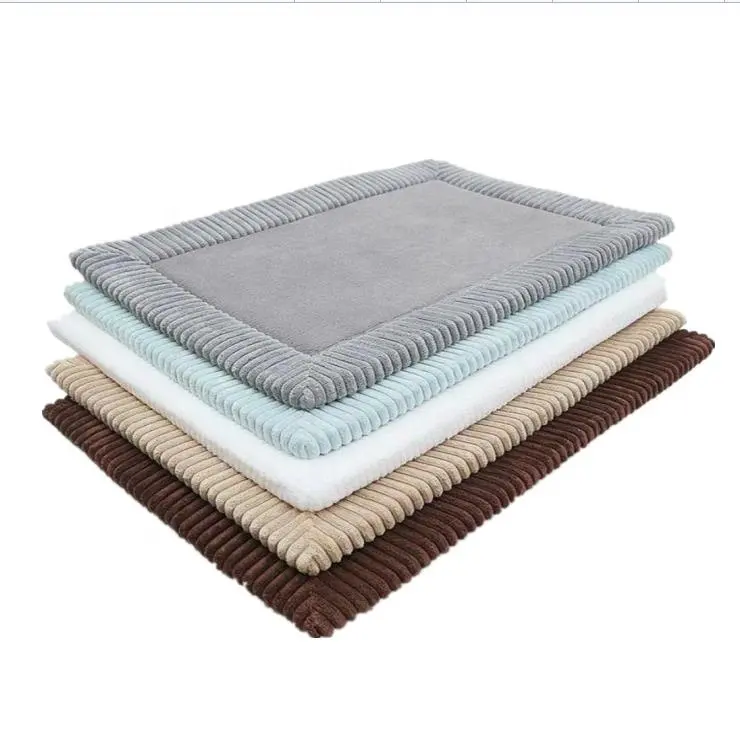 Wholesale Soft Flannel Memory Foam Bathmats Rug Non-slip Backing Dry Bath Mat Absorbent Bathroom Mat Comfy Shower Mat