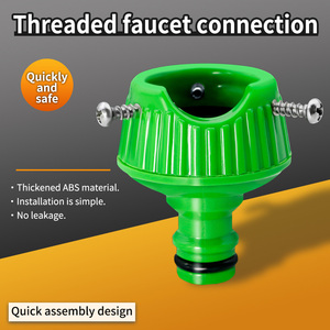 Universeller PP Langlebiger Gartenbewässerungs-Wasserhahn-Adapter Drei-Schrauben-Schnellverbinder Waschmaschinen-Anschluss Schlauchkupplung 1/2'' - Product Image 2