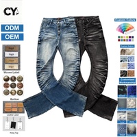 Fabricant en gros de jeans en denim pour hommes, OEM ODM, pantalons baggy à plusieurs boutons, fournisseur d'usine, pantalons amples en gros, LOGO personnalisable