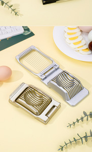 Herramientas de cocina, cortador de huevos de Metal de mano, cortador de huevos de alambre de acero inoxidable para frutas, verduras, huevos duros - Product Image 6