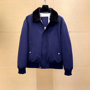 Veste de luxe sur mesure en duvet d'oie européen Brunello, col en laine Cucinelli, chaude, coupe-vent, pour homme - Product Image 1