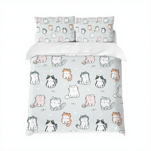 Wholesale High Quality Elastic Duvet Cover Set 4 Piece Modern Plant <b>Pattern</b> Water Resistant 100% Polyester Fibre Pillowcases - Product Image 3