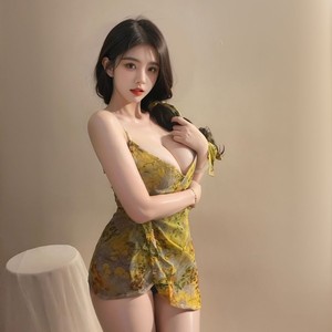 Lemon Story Sexy Floral Print Chiffon Soft Camisole Nightgown Women's Sleepwear Plus Size 8721 - Product Image 2