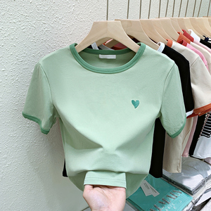 Kaos Crop Top Streetwear Premium Berkualitas Tinggi 100% Katun untuk Wanita, Blus Fashion Kasual, Kaos Wanita - Product Image 2