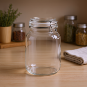 Bocal de conservation en verre transparent 67 oz avec couvercle hermétique, pot cylindrique pour aliments secs, usage cuisine - Product Image 2