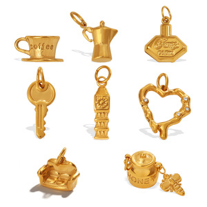 Colgante de acero inoxidable con forma de tetera y taza de té de estilo europeo americano, de formas mixtas, para hacer pulseras, accesorios de joyería DIY - Product Image 5