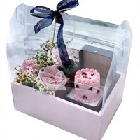 Boîte cadeau transparente en plastique pour gâteau aux fleurs, emballage transparent pour gâteau aux fleurs, boîte cadeau en PET pour gâteau