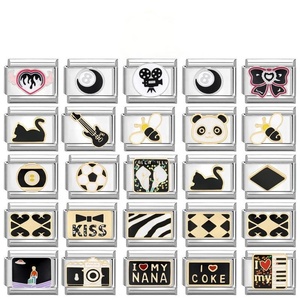 Stainless Steel Christian Charm Bracelet with Electroplating Modular Design Black Charms and DIY Features SSJ H999 - Product Image 3