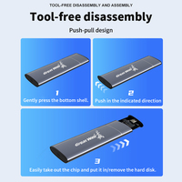 Boîtier externe NVME M.2 SSD 2230/2242/2260/2280 M.2 vers USB C 10Gbps SSD Boîtier en aluminium Type A + C pour clé M/M + B