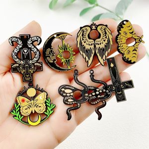 Akrilik <span class=keywords><strong>Tarot</strong></span> Charms ile gotik <span class=keywords><strong>Tarot</strong></span> kurulu çekicilik ay güneş kanat yılan siyah Divination kurulu takı Dangle - Product Image 4