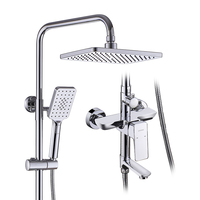 Système de robinetterie de douche combinée baignoire et douche en laiton avec poignée unique et cartouche céramique pour hôtel, appartement, centre commercial, salle de bain
