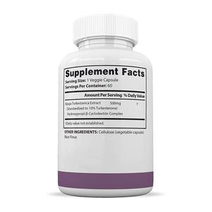 Suplemen Diet Turkesterone 500mg 2 Persen Ajuga Turkestanica 120 Kapsul Buatan Pabrik OEM - Product Image 2