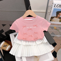 Nouvelle Collection Été, Ensemble Décontracté pour Fille, Chemise Blanche Longue en Dentelle à Col Claudine avec Nœud et Jean, Tenue d'Été pour Filles de 6 Ans