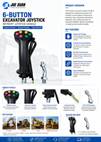 Manette de commande électrique multifonction à 6 boutons Juexuan, robuste, garantie 1 an, pour les machines forestières
